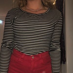 Long sleeve striped brandy Melville top